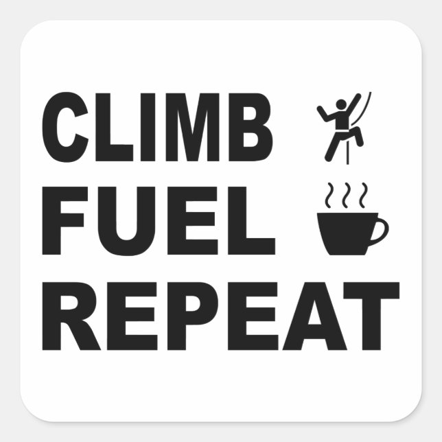 Pegatina Cuadrada Escalar, combustible, repetir (Anverso)