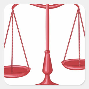 Pegatina Cuadrada Escalas De Justicia