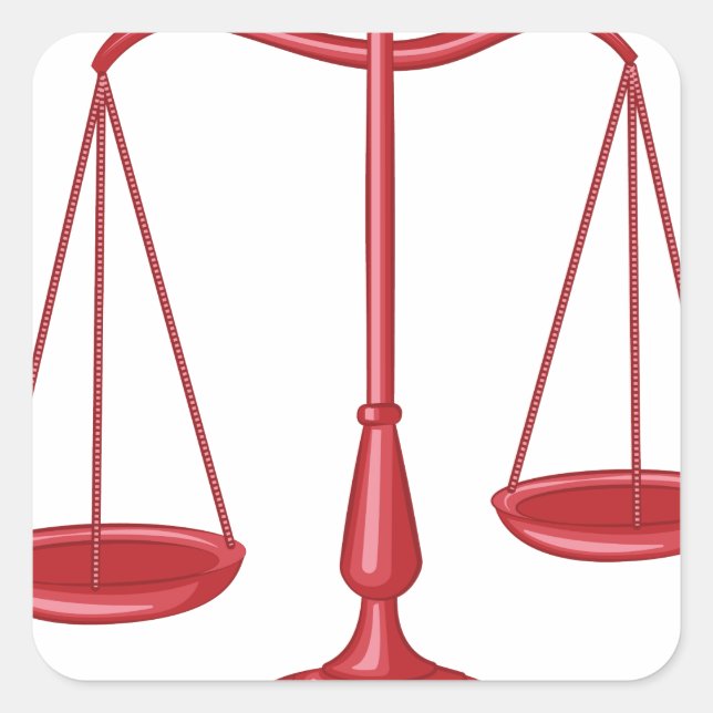 Pegatina Cuadrada Escalas De Justicia (Anverso)