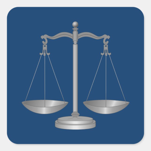 Pegatina Cuadrada Escalas de justicia (Anverso)