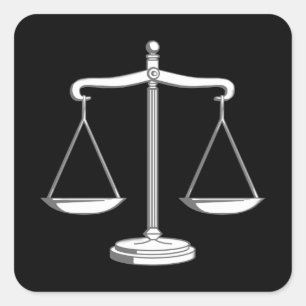 Pegatina Cuadrada Escalas de justicia