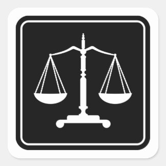 Pegatina Cuadrada Escalas de justicia | Clásica