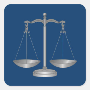 Pegatina Cuadrada Escalas de la justicia
