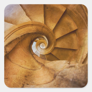 Pegatina Cuadrada Escalera en espiral descendente, Portugal