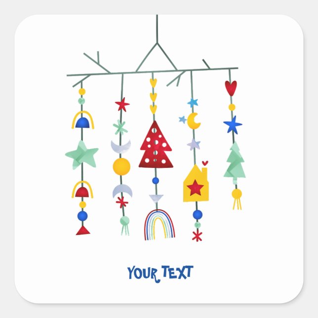 Pegatina Cuadrada Escándalo Minimalista simple (Anverso)