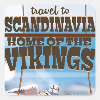 Pegatina Cuadrada Escandinavia hogar del poster personalizado viking