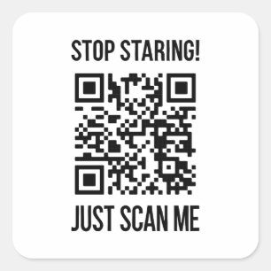 Pegatina Cuadrada Escanear mi código QR: Elegir la amabilidad todos 