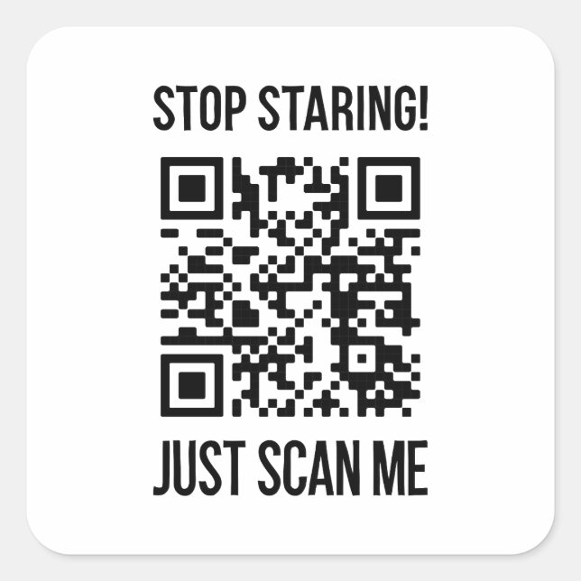 Pegatina Cuadrada Escanear mi código QR: Elegir la amabilidad todos  (Anverso)