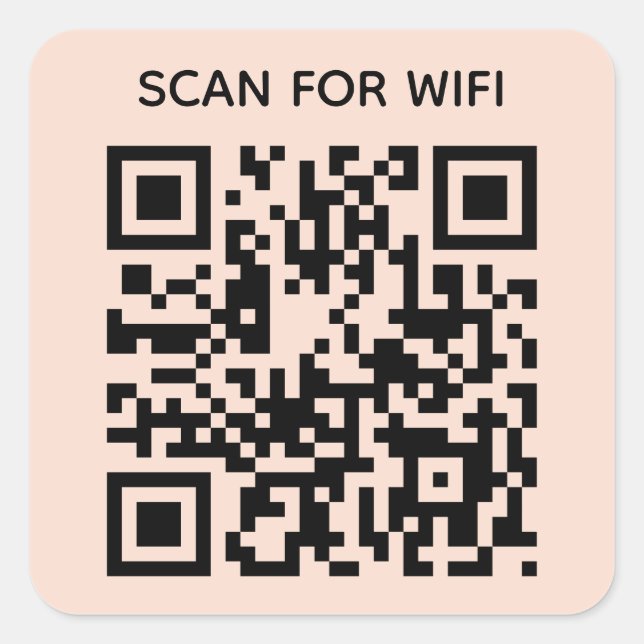 Pegatina Cuadrada Escanear para conectar el código QR Wifi Rubor Pin (Anverso)
