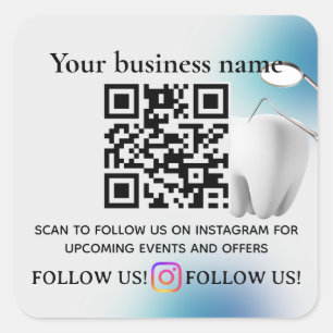 Pegatina Cuadrada Escanear para Seguir Código QR Sign Instagram Se