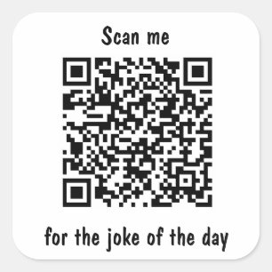 Pegatina Cuadrada Escanearme para el Chiste del código QR del día