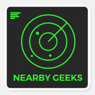 Pegatina Cuadrada Escáner geek