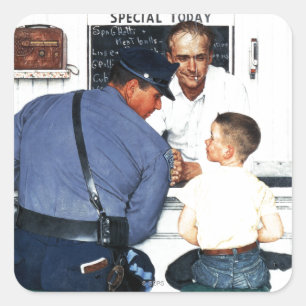 Pegatina Cuadrada Escapar