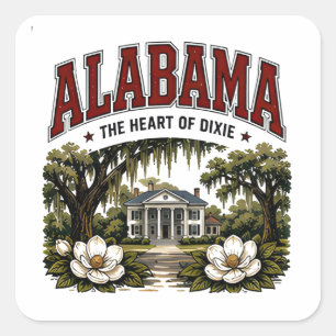 Pegatina Cuadrada Escape de la herencia del sur de Alabama
