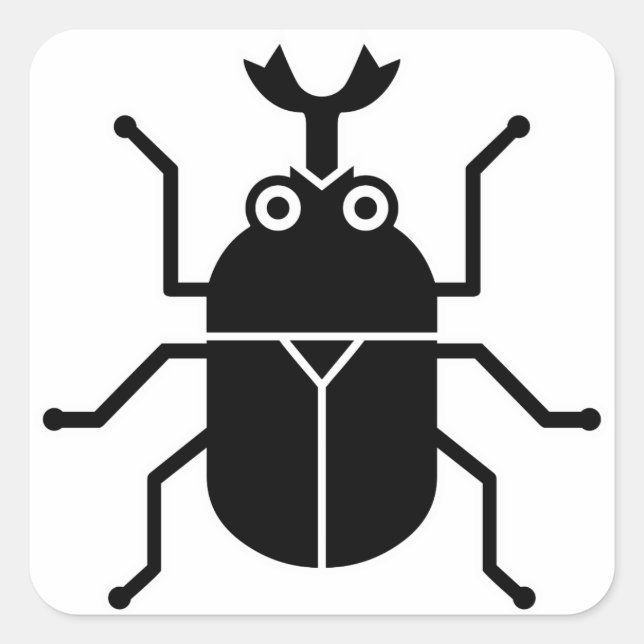 Pegatina Cuadrada Escarabajo (Anverso)