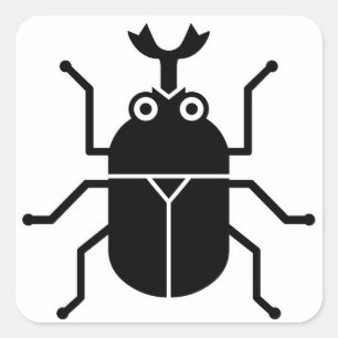 Pegatina Cuadrada Escarabajo