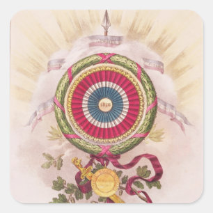 Pegatina Cuadrada Escarapela, emblema de 1848