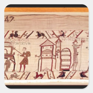 Pegatina Cuadrada Escarbar las fortificaciones para un campamento en