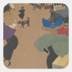 Pegatina Cuadrada Escena callejera en París