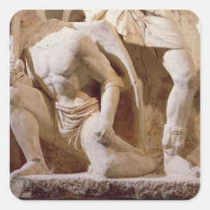 Pegatina Cuadrada Escena de batalla, c.169