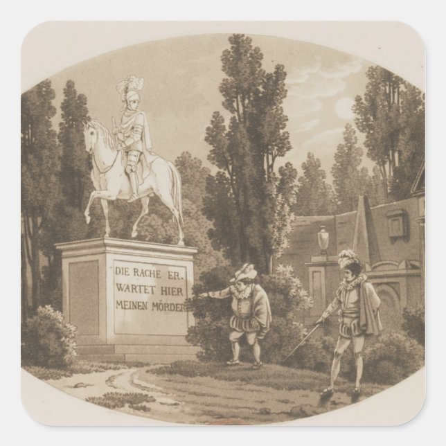 Pegatina Cuadrada Escena de 'Don Giovanni' (Anverso)