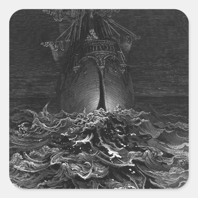 Pegatina Cuadrada Escena de 'El régimen del antiguo marinero' 2 (Anverso)