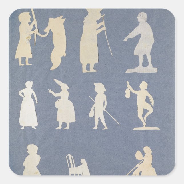 Pegatina Cuadrada Escena de género (Anverso)