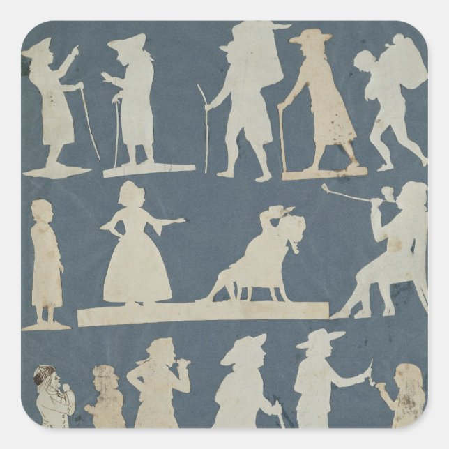 Pegatina Cuadrada Escena de género (Anverso)