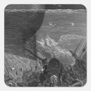 Pegatina Cuadrada Escena 'de la escarcha del Mariner antiguo