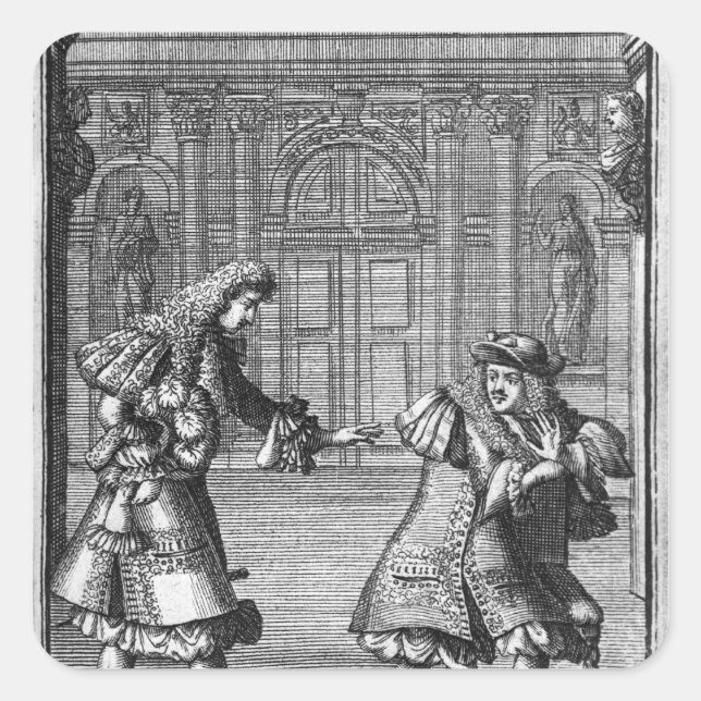 Pegatina Cuadrada Escena de 'Le Misanthrope' (Anverso)