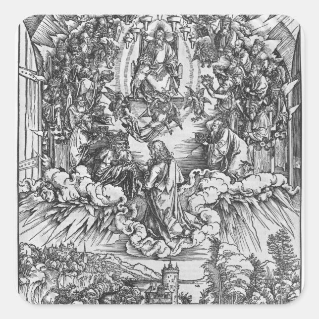 Pegatina Cuadrada Escena del Apocalipsis (Anverso)