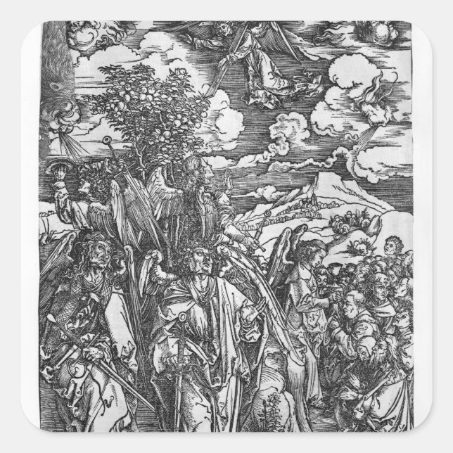 Pegatina Cuadrada Escena del Apocalipsis (Anverso)