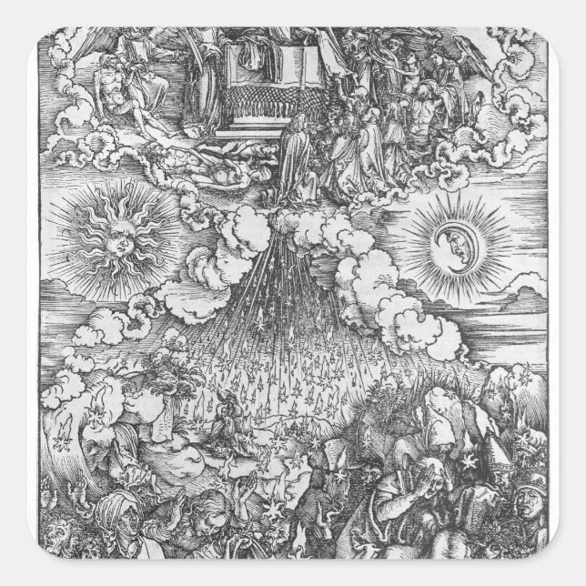 Pegatina Cuadrada Escena del Apocalipsis (Anverso)
