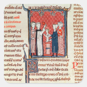 Pegatina Cuadrada Escena del bautismo, de 'Decrets de Gratien'