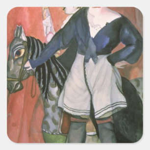 Pegatina Cuadrada Escena del circo, 1917