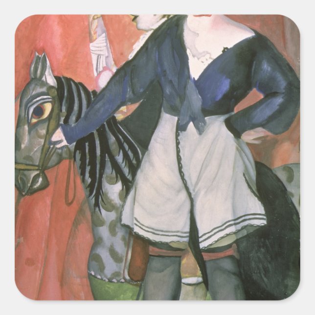 Pegatina Cuadrada Escena del circo, 1917 (Anverso)