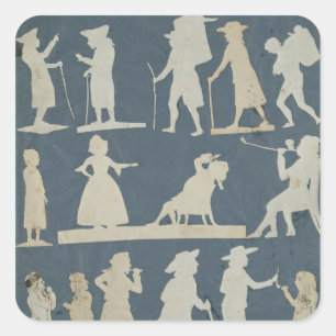 Pegatina Cuadrada Escena del género