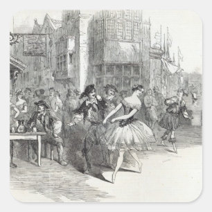 Pegatina Cuadrada Escena del nuevo ballet de 'Los vendavales de