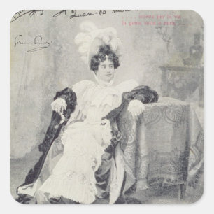 Pegatina Cuadrada Escena del segundo acto de la ópera La Boheme