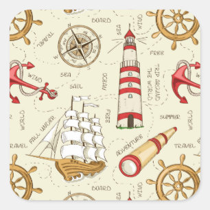 Pegatina Cuadrada Escena oceánica