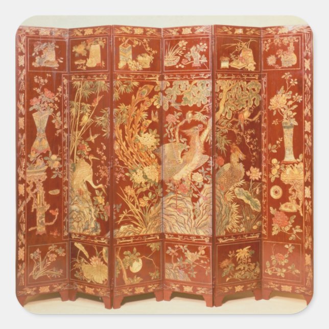 Pegatina Cuadrada Escena pastoral, (Anverso)