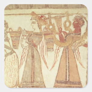 Pegatina Cuadrada Escena ritual del culto