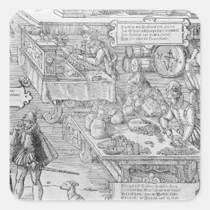 Pegatina Cuadrada Escenario bancario