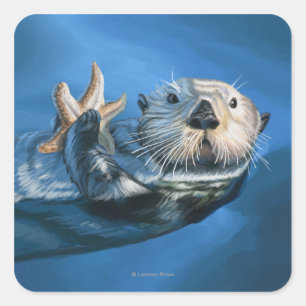Pegatina Cuadrada Escenario de Otter MaineSea