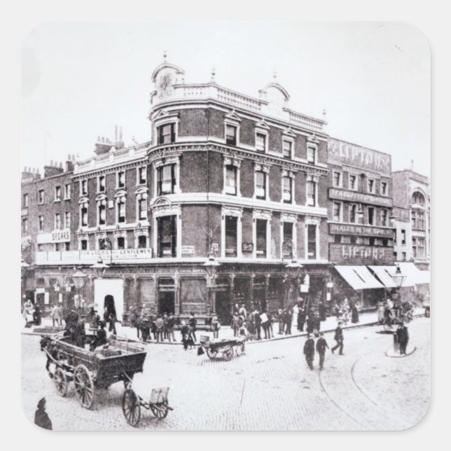 Pegatina Cuadrada Escenario de Pentonville Road, Islington, Londres (Anverso)