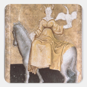 Pegatina Cuadrada Escenas de aclamaciones corteses