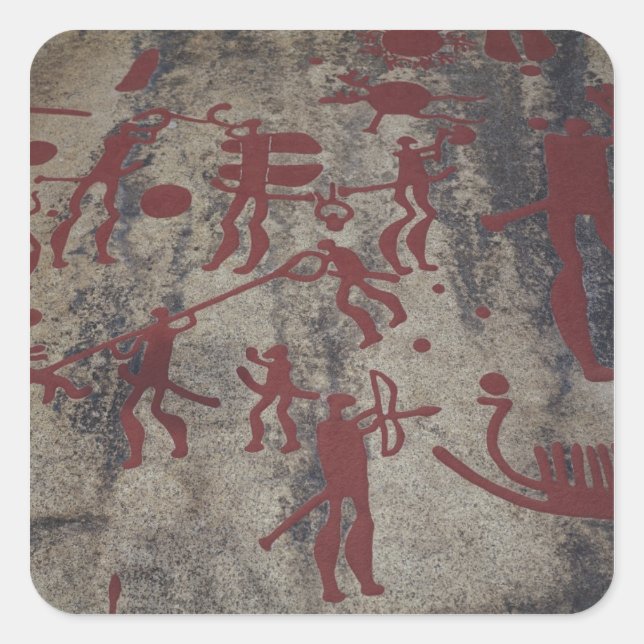 Pegatina Cuadrada Escenas de caza (Anverso)