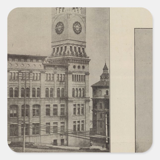 Pegatina Cuadrada Escenas, Tacoma, Lavado (Anverso)