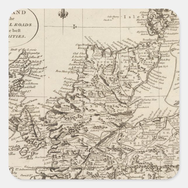 Pegatina Cuadrada Escocia 10 (Anverso)