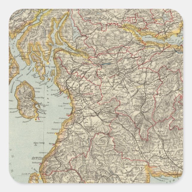 Pegatina Cuadrada Escocia 12 (Anverso)